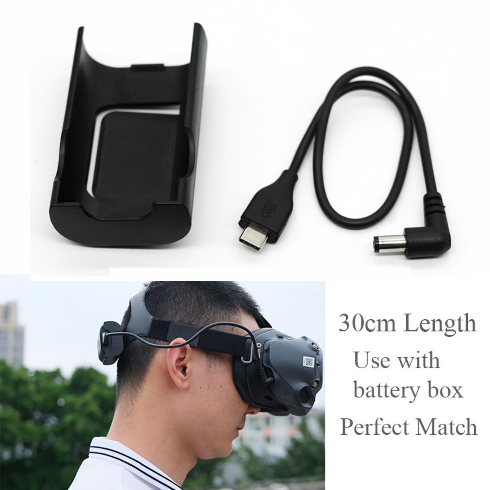 Power Charging Cable Line With Battery Case For DJI FPV Combo Goggles V2 Glasses