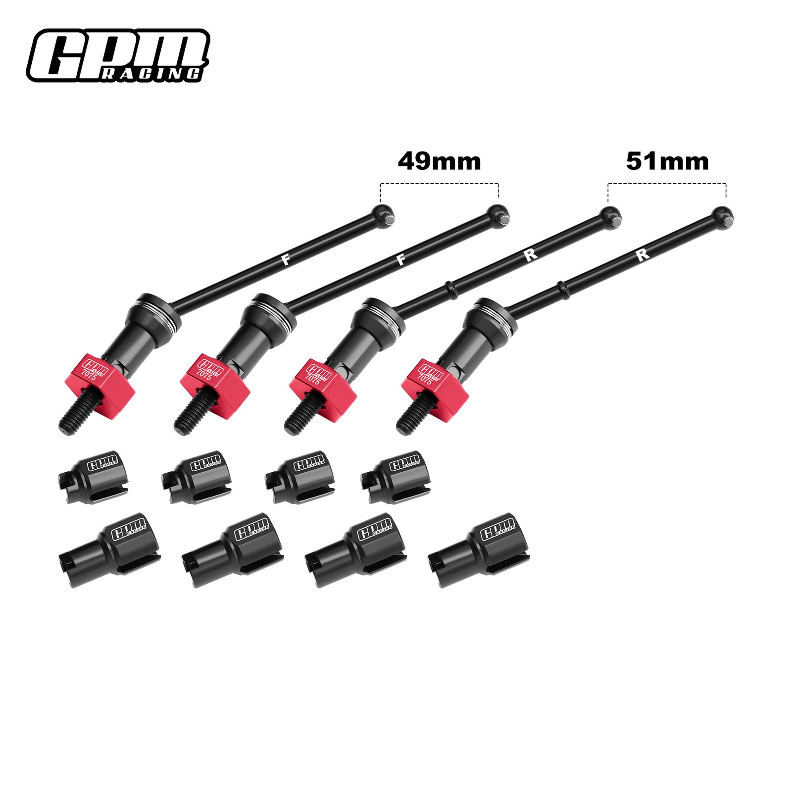 GPM Alloy Steel CVD Drive Shaft +2MM Pin for ARRMA 1/14 TYPHON GROM MEGA 380