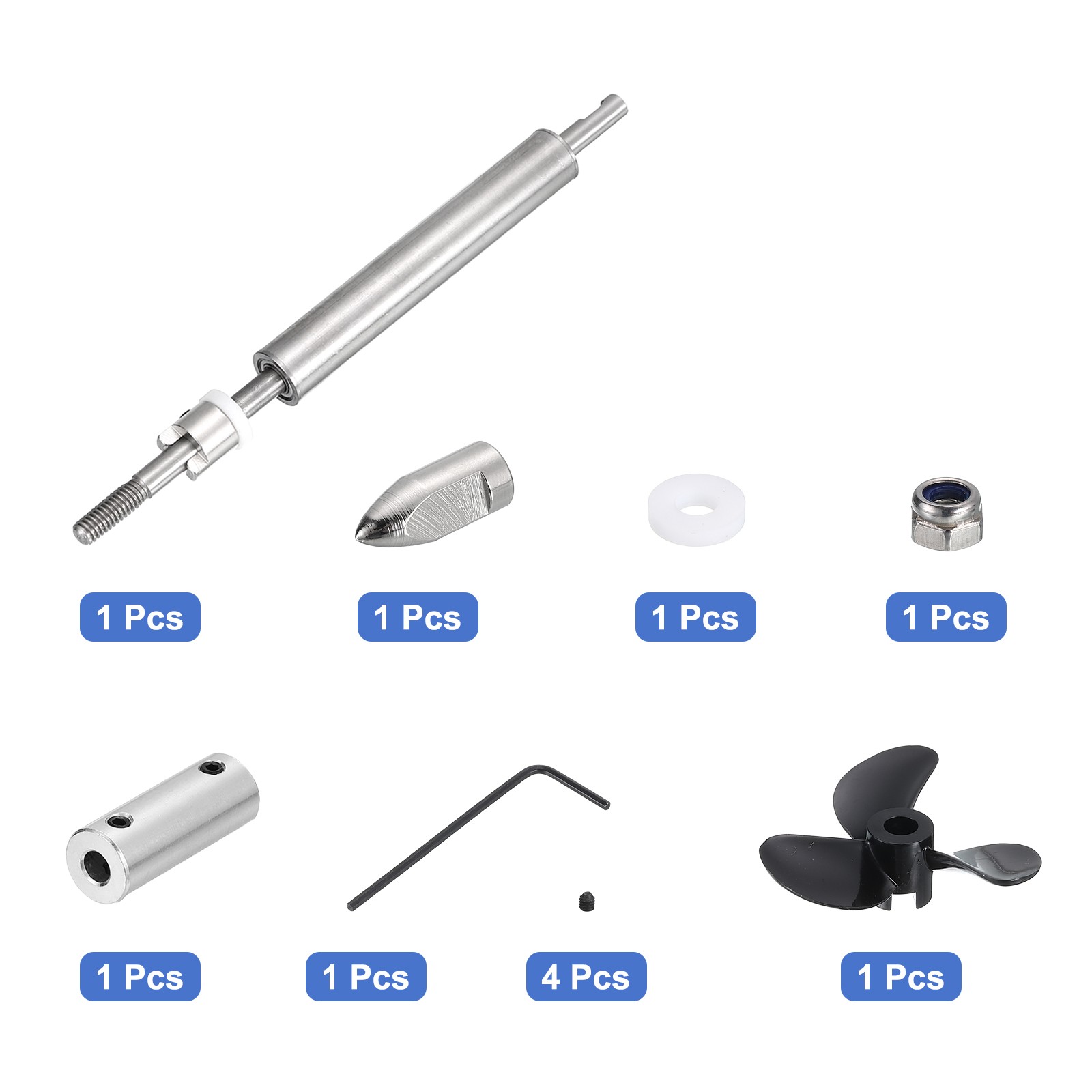 Drive Shaft W Propeller and Coupling Joint L100mm Shaft for 4mm Motor Shaft