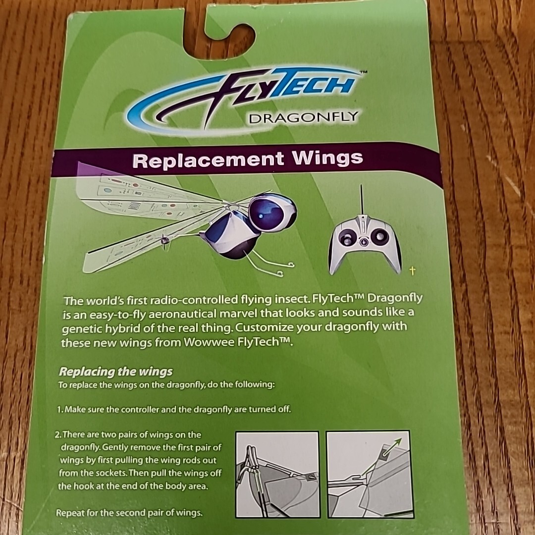Wowwee FlyTech Dragonfly Replacement Wings 2 Pack: 1 Blue and 1 Green RC New