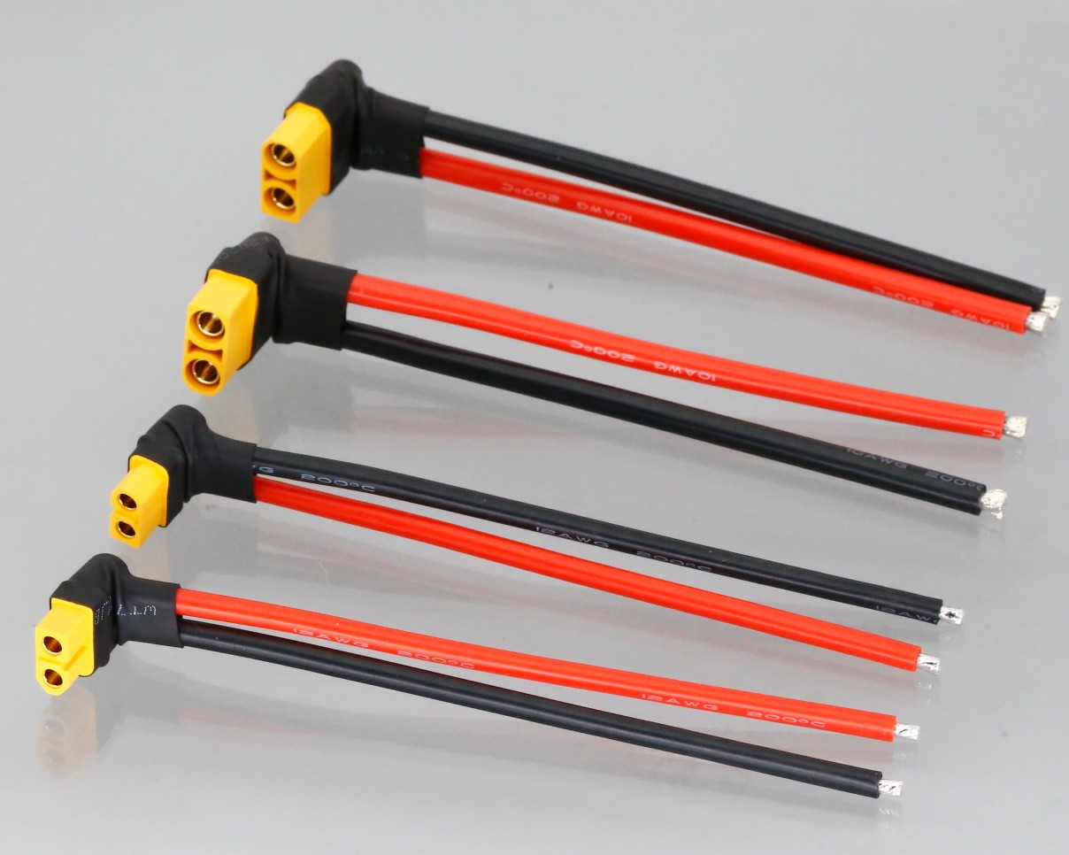 RC Battery Port 90-Degree Turn XT90 XT60 Female Silicone Wire DIY End Soldered