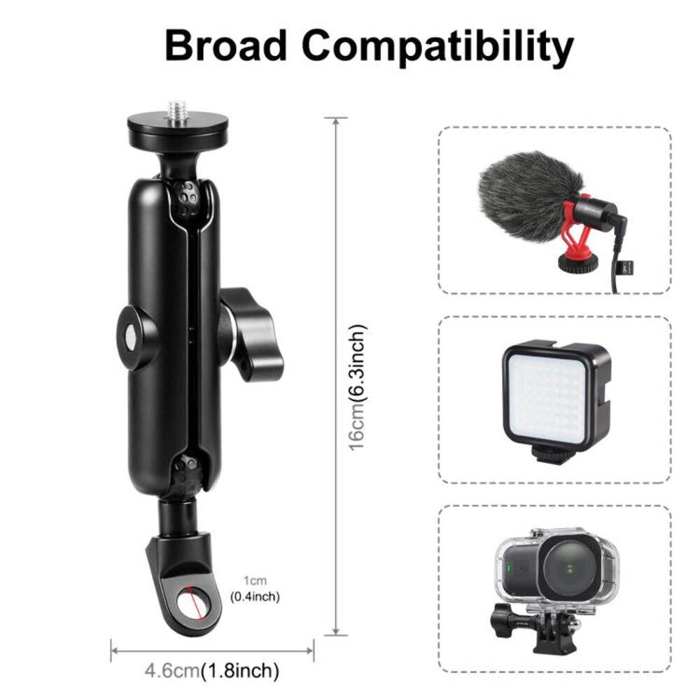 Motorcycle Holder Mirror Base Hole Fixed Mount GoPro Action Cameras