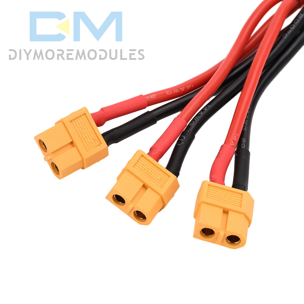 XT60 Male/Female Cable Parallel Battery Connector 4AWG Silicone Wire Y Splitter