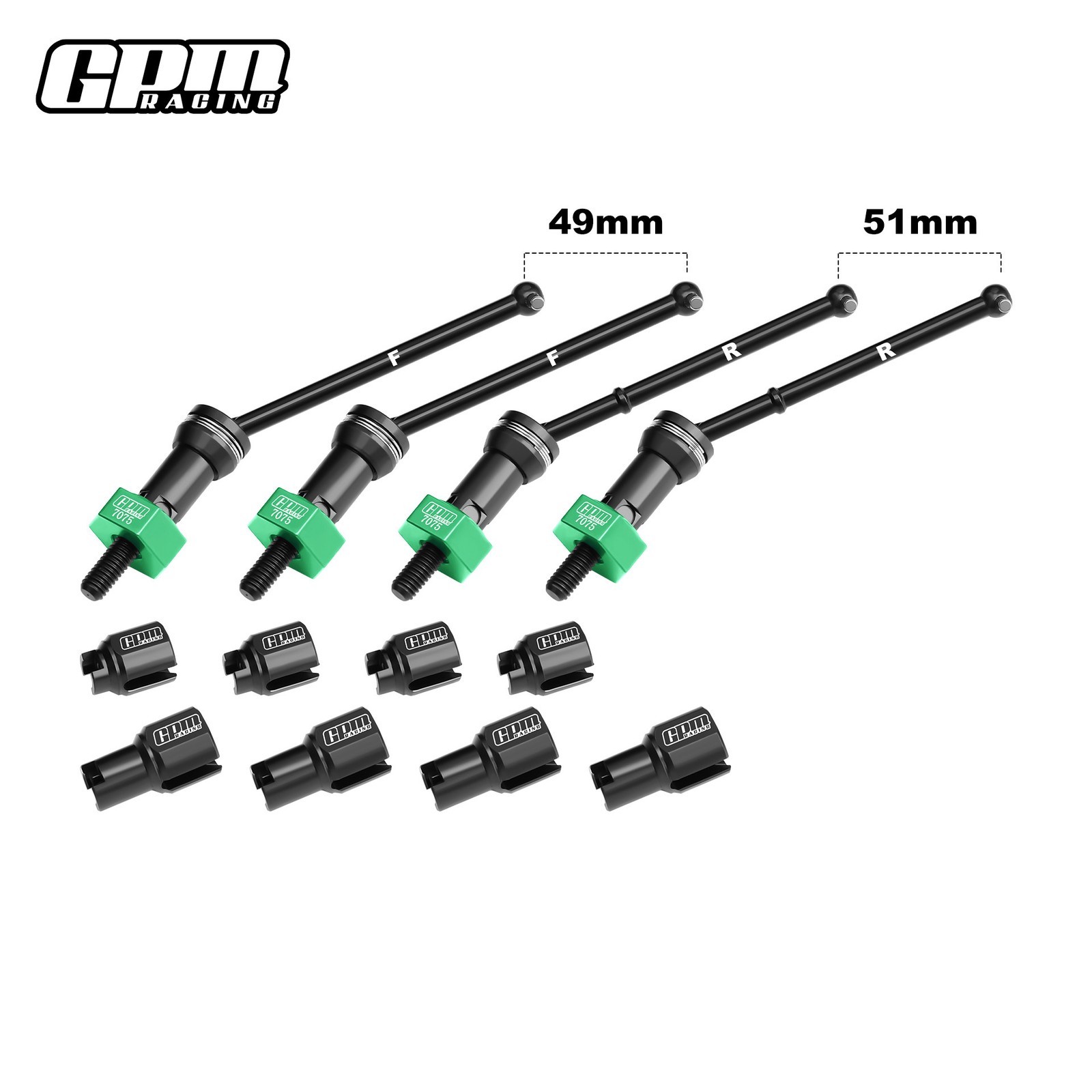 GPM Alloy Steel CVD Drive Shaft +2MM Pin for ARRMA 1/14 TYPHON GROM MEGA 380