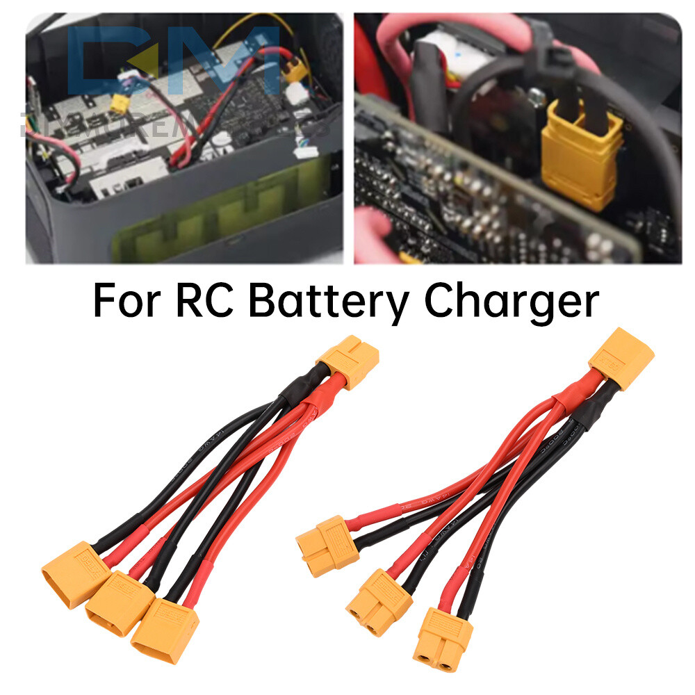 XT60 Male/Female Cable Parallel Battery Connector 4AWG Silicone Wire Y Splitter