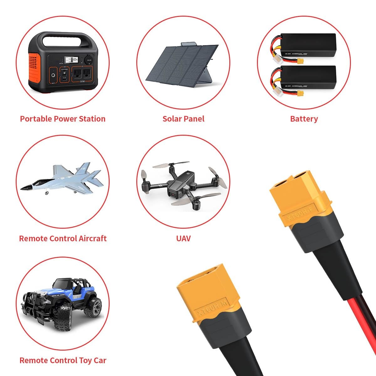 1FT 12AWG XT60 Battery Y Splitter Cable Male Female for UAV Phantom RC Motor Car