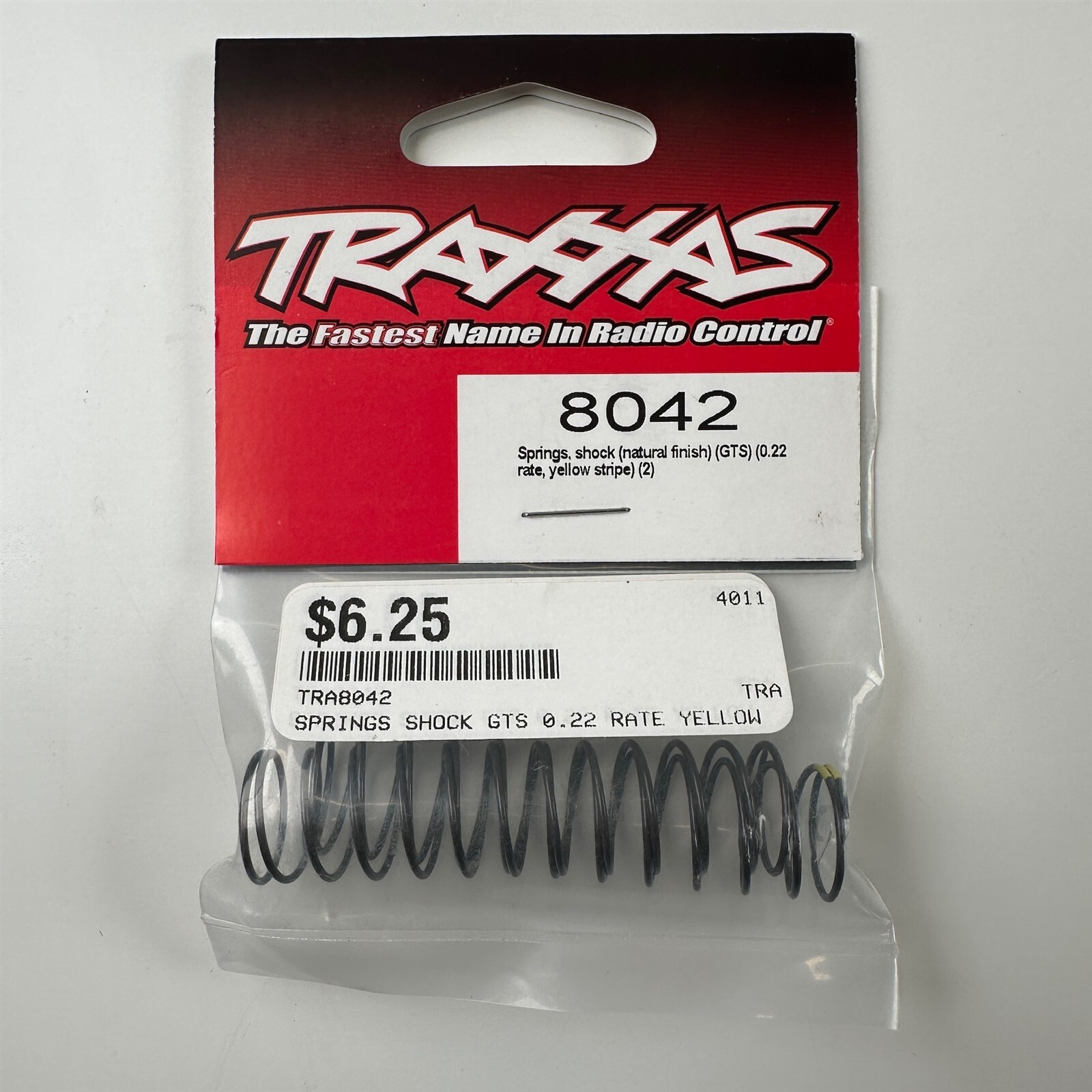 Traxxas 8042 Yellow Stripe 0.22 Rate GTS Natural Finish Shock Springs (2) NEW