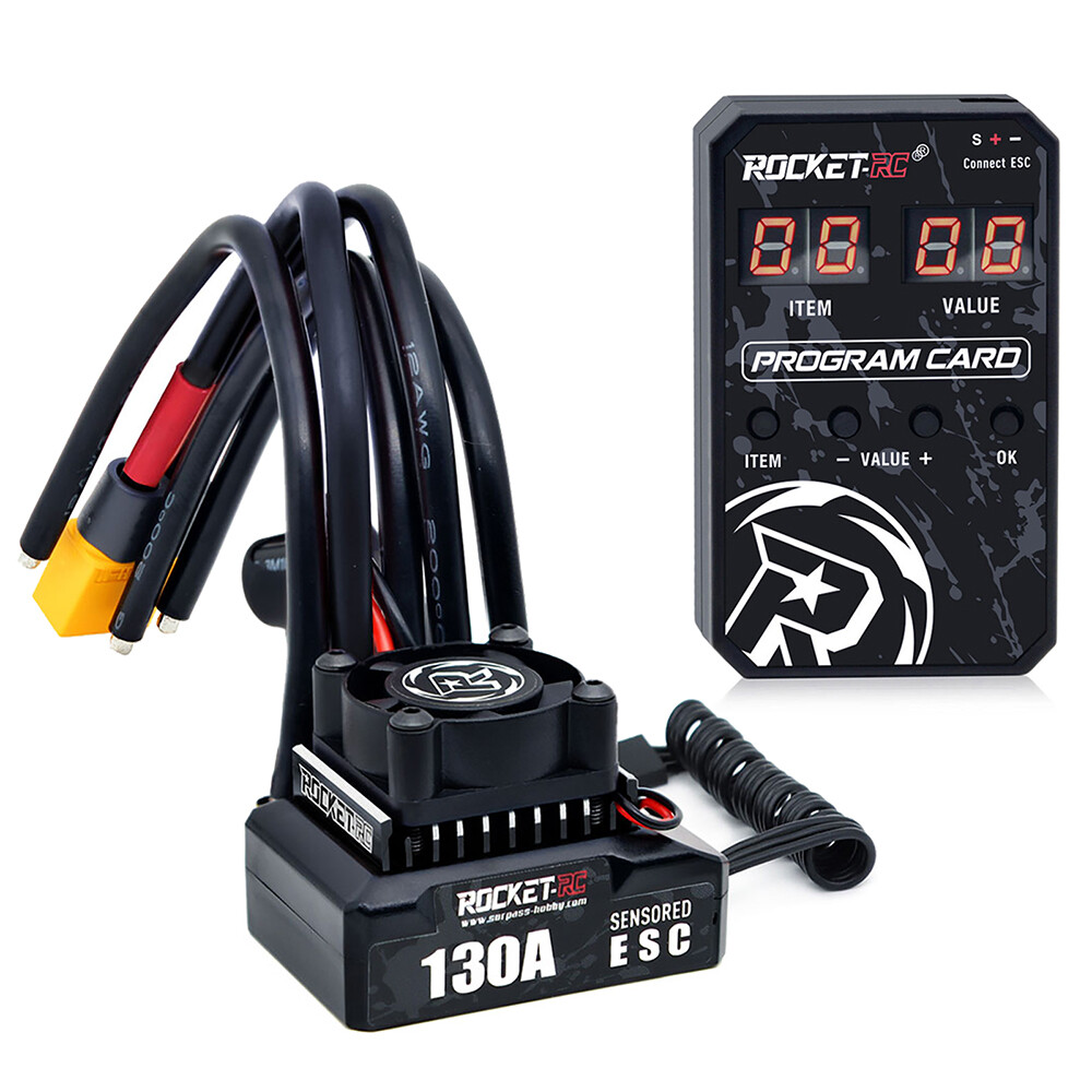 New ROCKET-RC 130A Brushless ESC Program Card for 1/10 RV Car 380/390/540 Motor