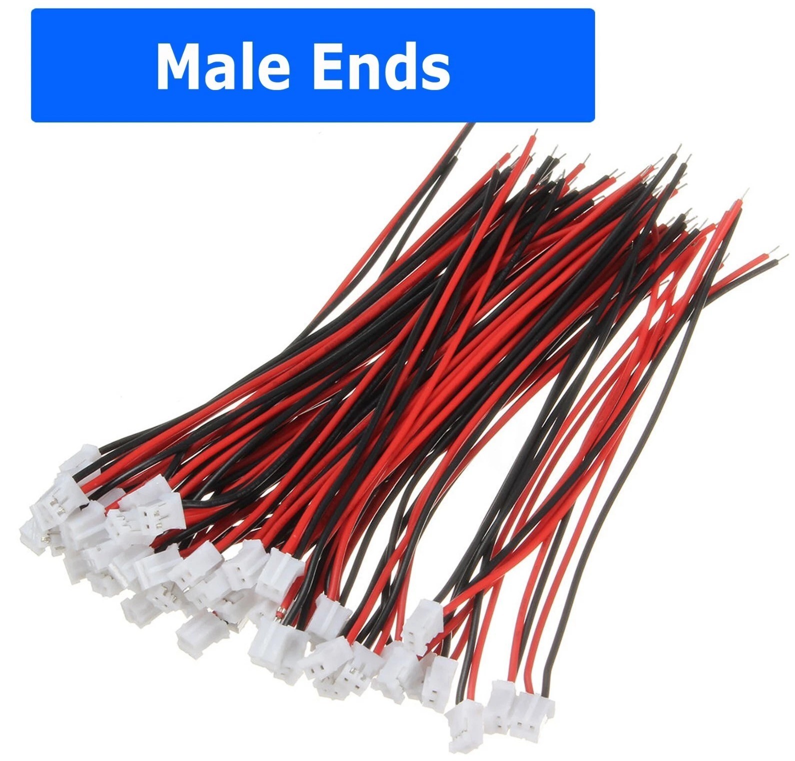 Mini Micro JST 2.0 PH 2-Pin Connector Plug with 20cm Wires Cables Wholesale