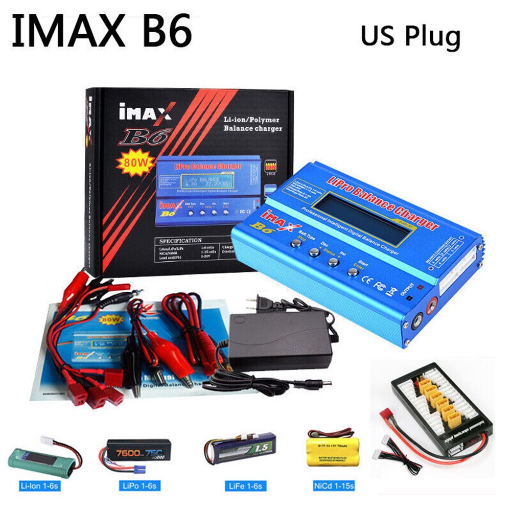 iMAX B6 RC Car Battery Charger Balance Battery Charger, 80W Lipo 6Amp Discharger