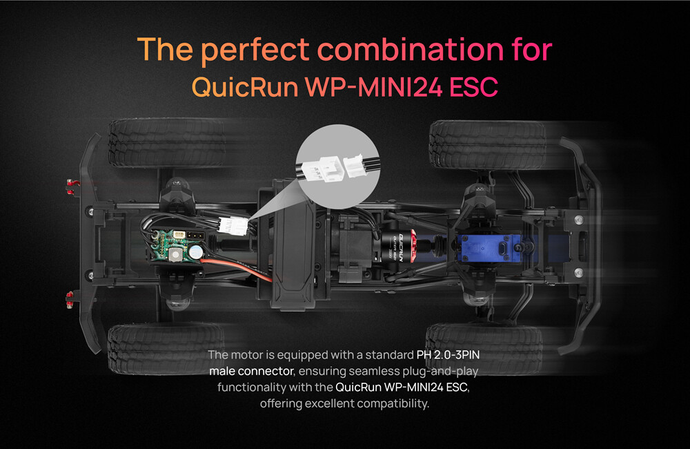 HOBBYWING QUICRUN WP-MINI24 25A ESC 1621SL 3500KV Motor For 1/24 RC Crawler Car