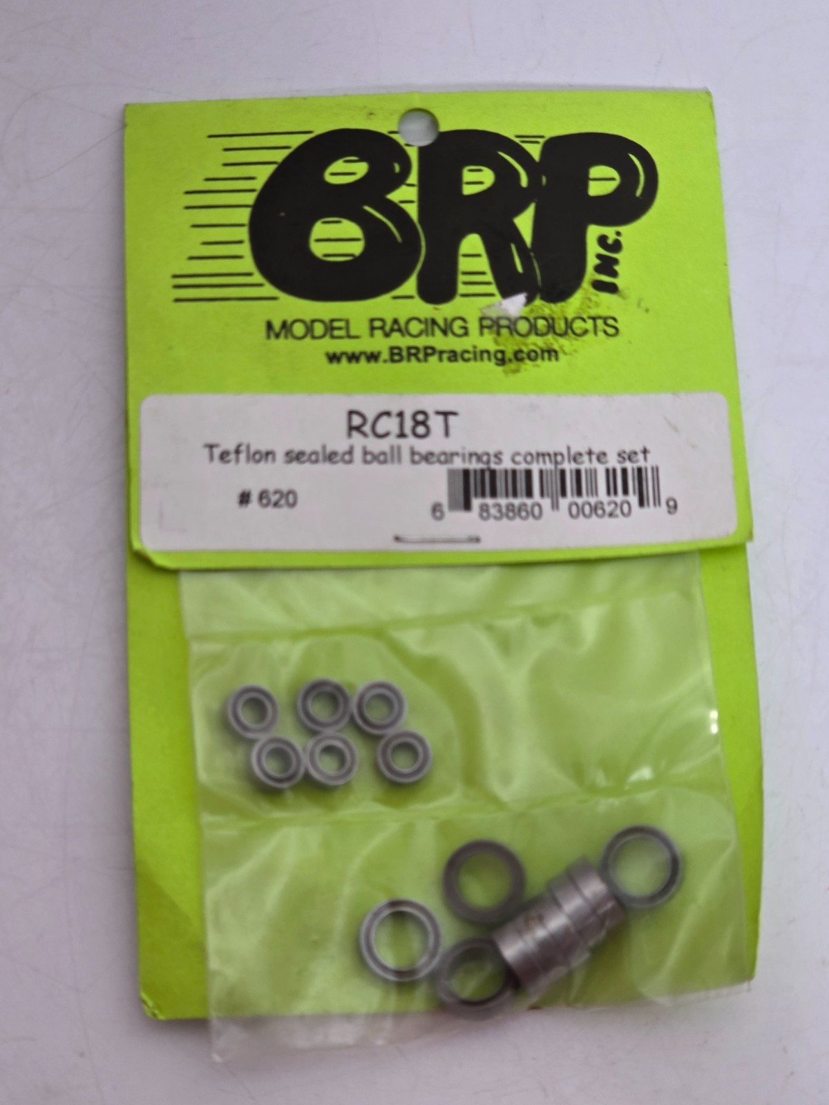 BRP Racing Teflon Sealed Ball Bearings Complete Set 620 RC18T Vintage RC Part