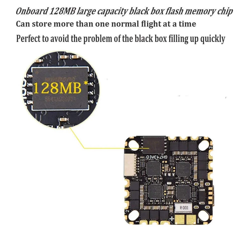 JHEMCU GH743AIO-HD 50A AIO Flight Controller 50A ESC Dual Gyros ICM-42688