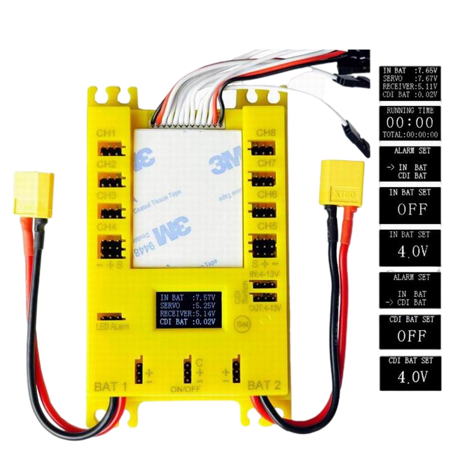 Mini Power DP UBEC PRO 4.8-9.7V Servo Section Board w/ Dual Input Wire MAX 30A
