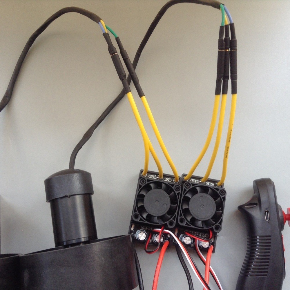 12-24V Dual Underwater Thruster 10kg Thrust 2x70A ESC Remote for RC Boat/ROV