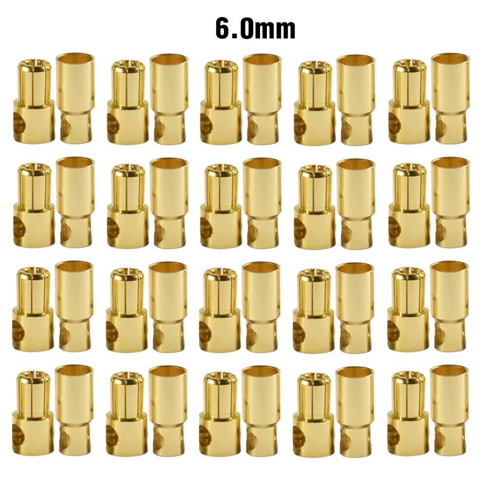 20 Pair 4mm Gold Bullet Banana Connector Plug for ESC Brushless Motor RC Battery