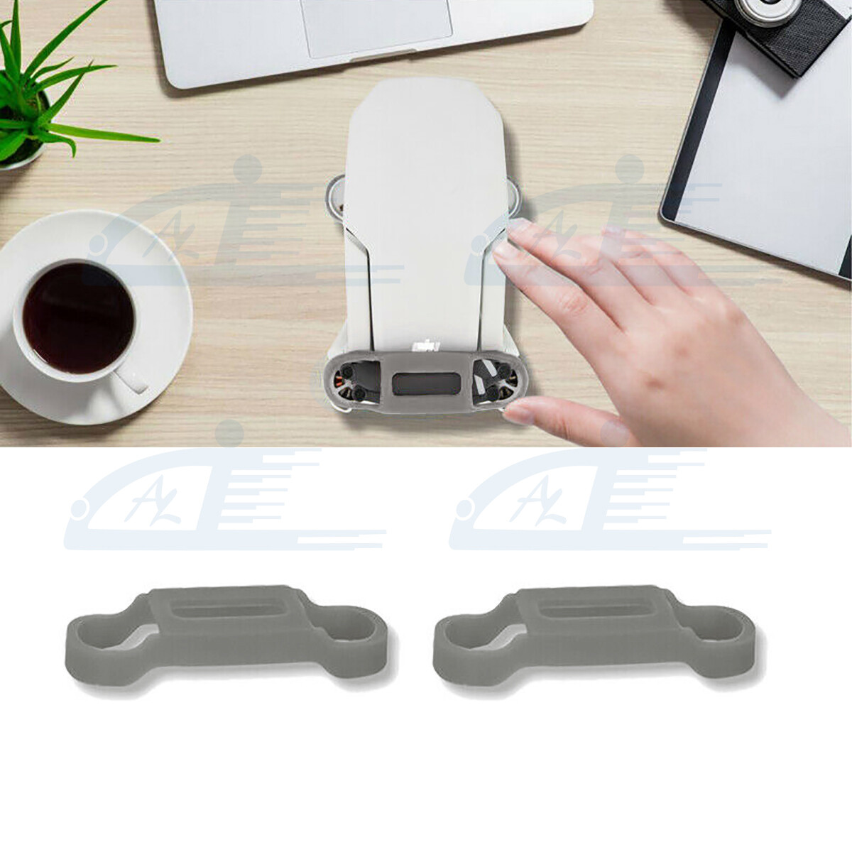 2pcs Gray Soft Silicone Stabilizer Propeller Blade Fix Holder For DJI Mini 4K