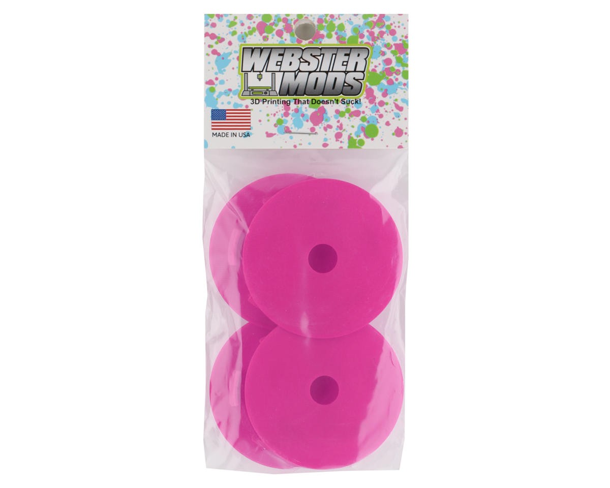 Webster Mods Solid Spoked Wheel Mud Plugs for Traxxas Slash (Pink) (4) [WMTSWDP]