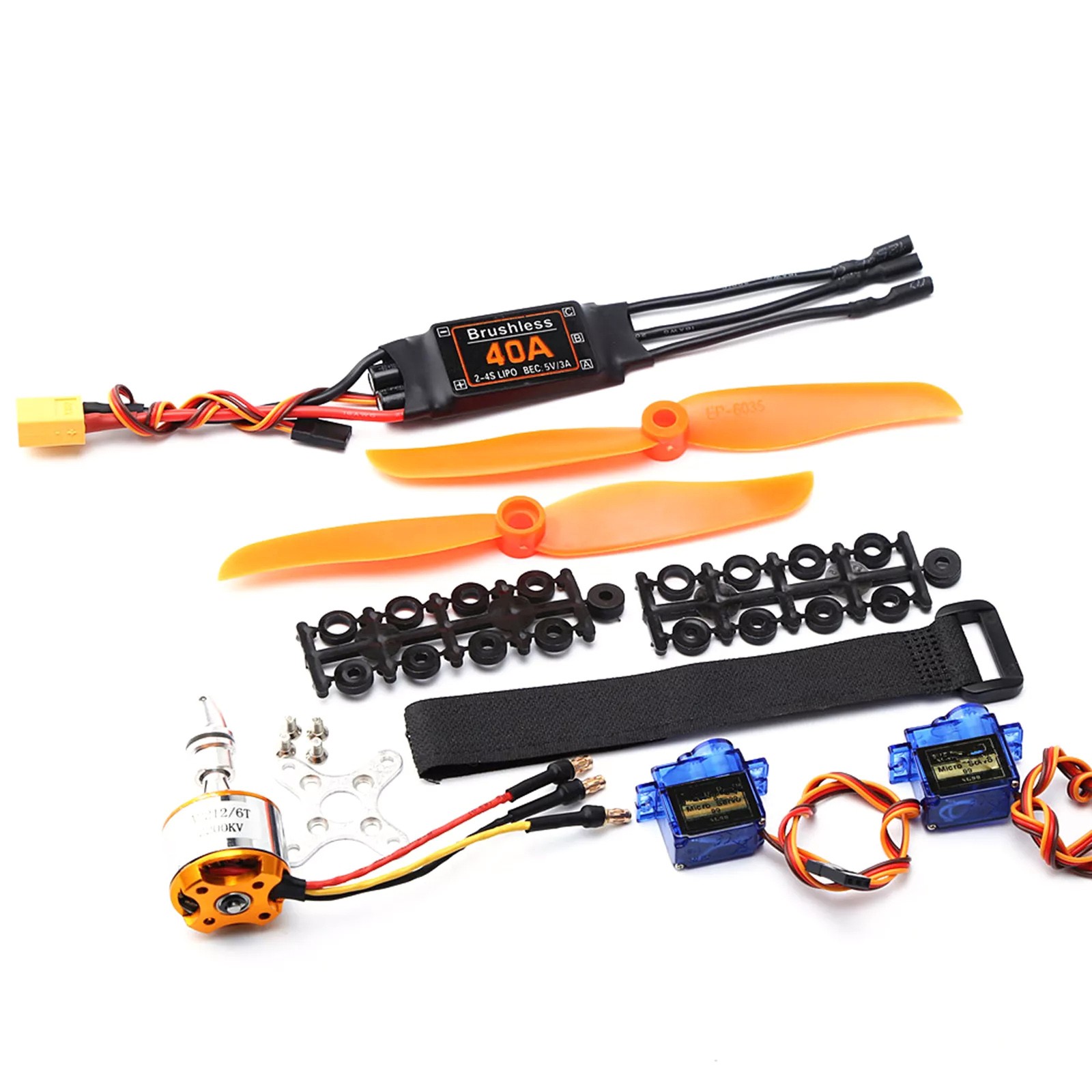2200KV Brushless Motor 40A ESC Micro Servo RC Airplane Modification Accessories