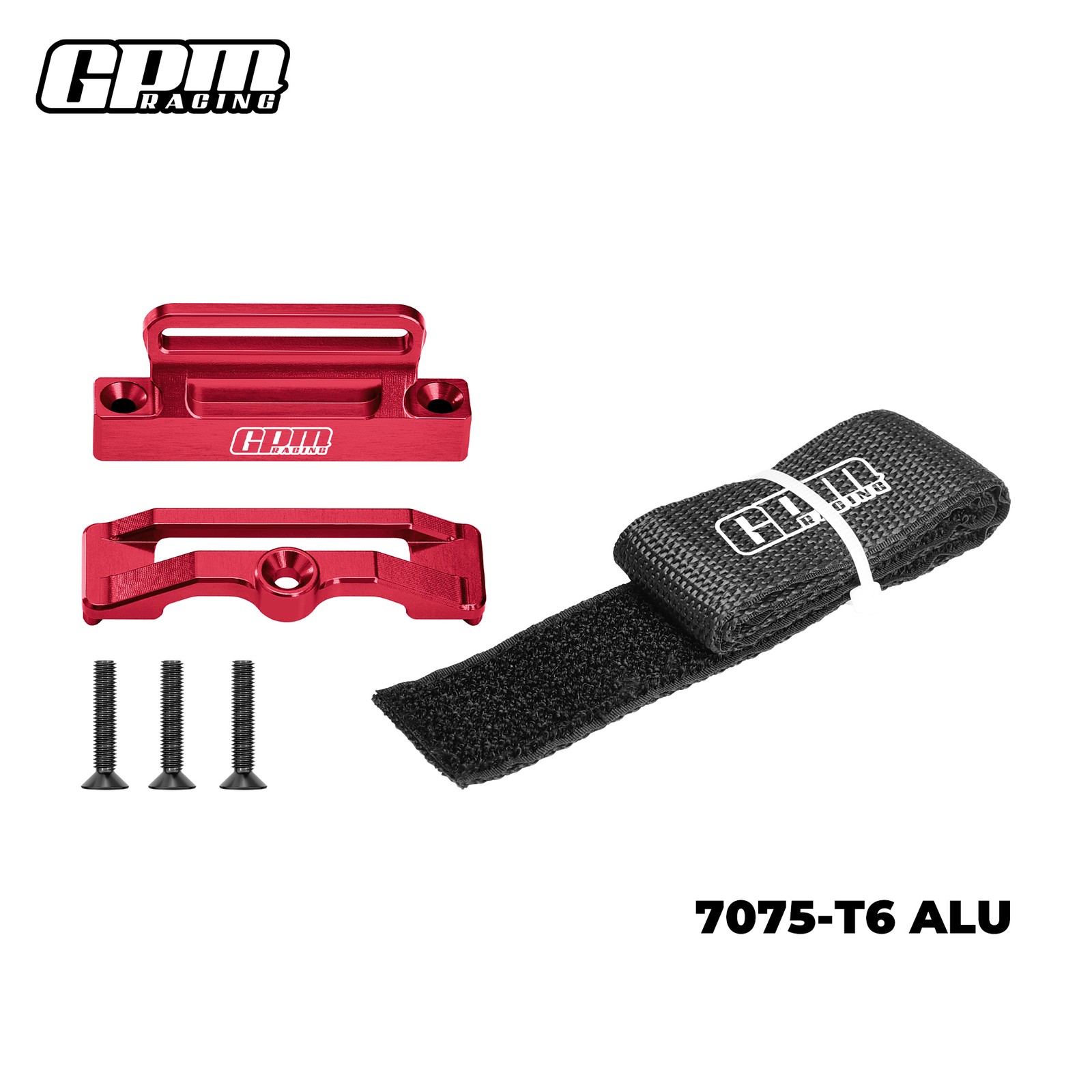 GPM Alloy Battery Fix Mount Base + Strip for TRAXXAS 1/10 2WD SLASH VKL SHORT