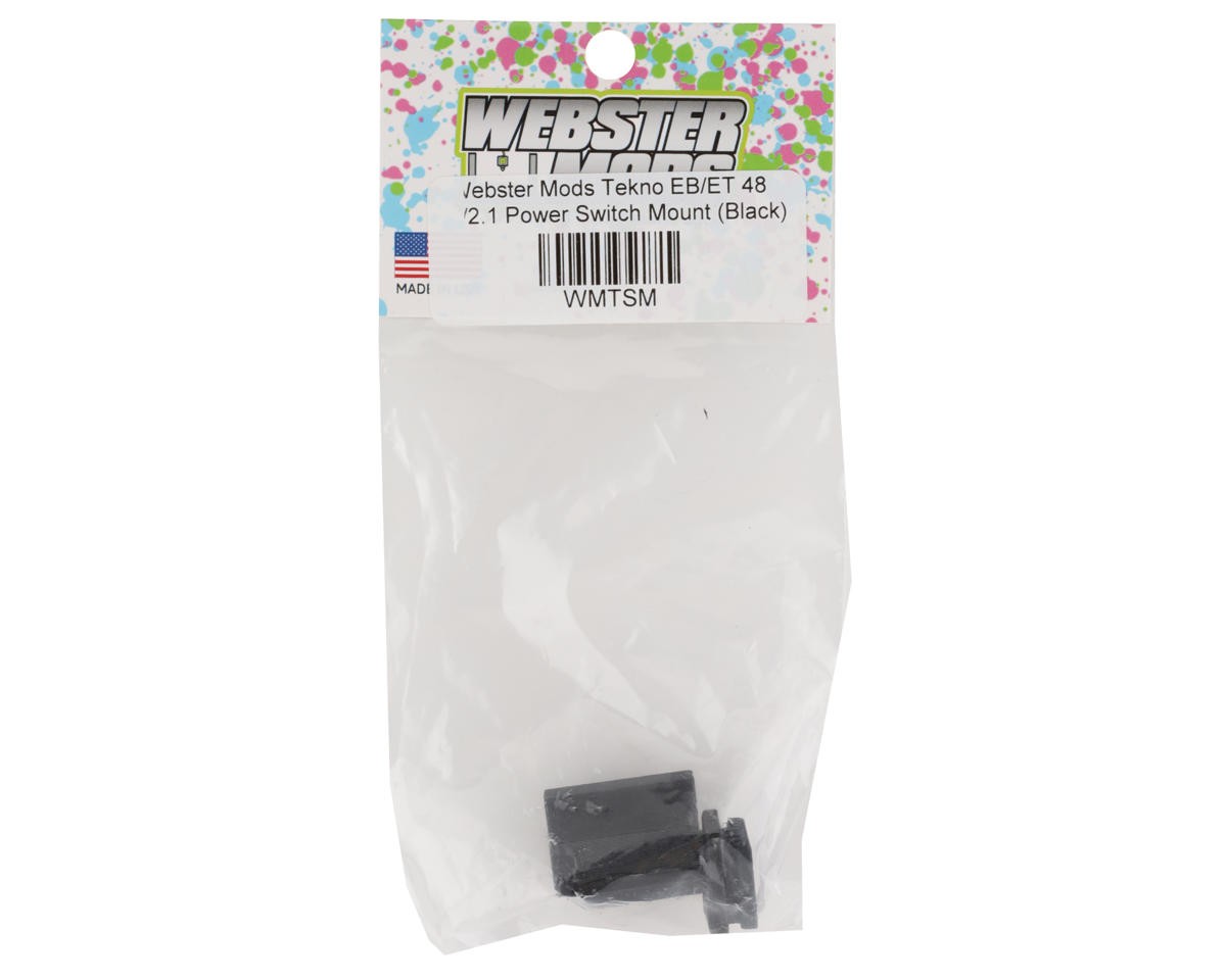 Webster Mods 1/8 Tekno Power Switch Mount (Black) [WMTSM]