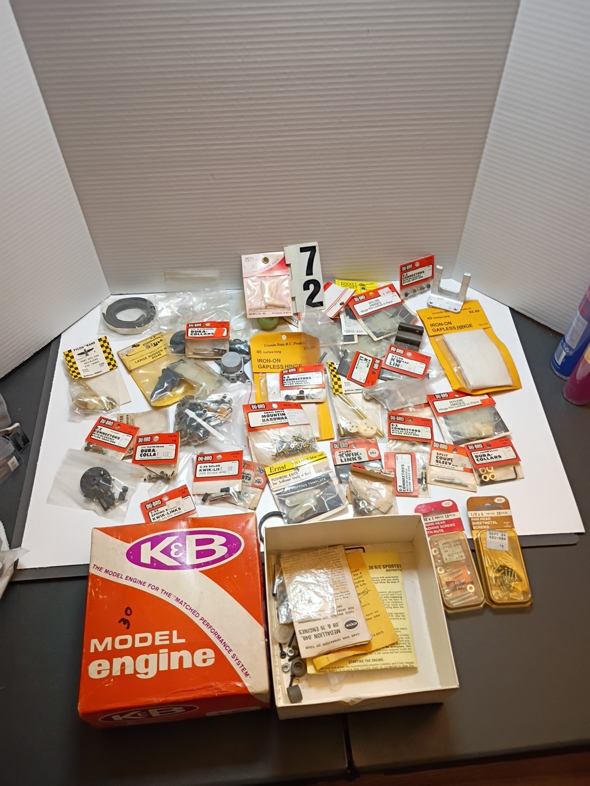 Vintage RC Model Airplane Parts Lot, Du-bro,Ernst,Sig,pylon,Granite,CB, etc