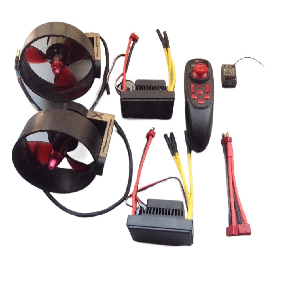 12-24V Dual Underwater Thruster 10kg Thrust 2x70A ESC Remote for RC Boat/ROV