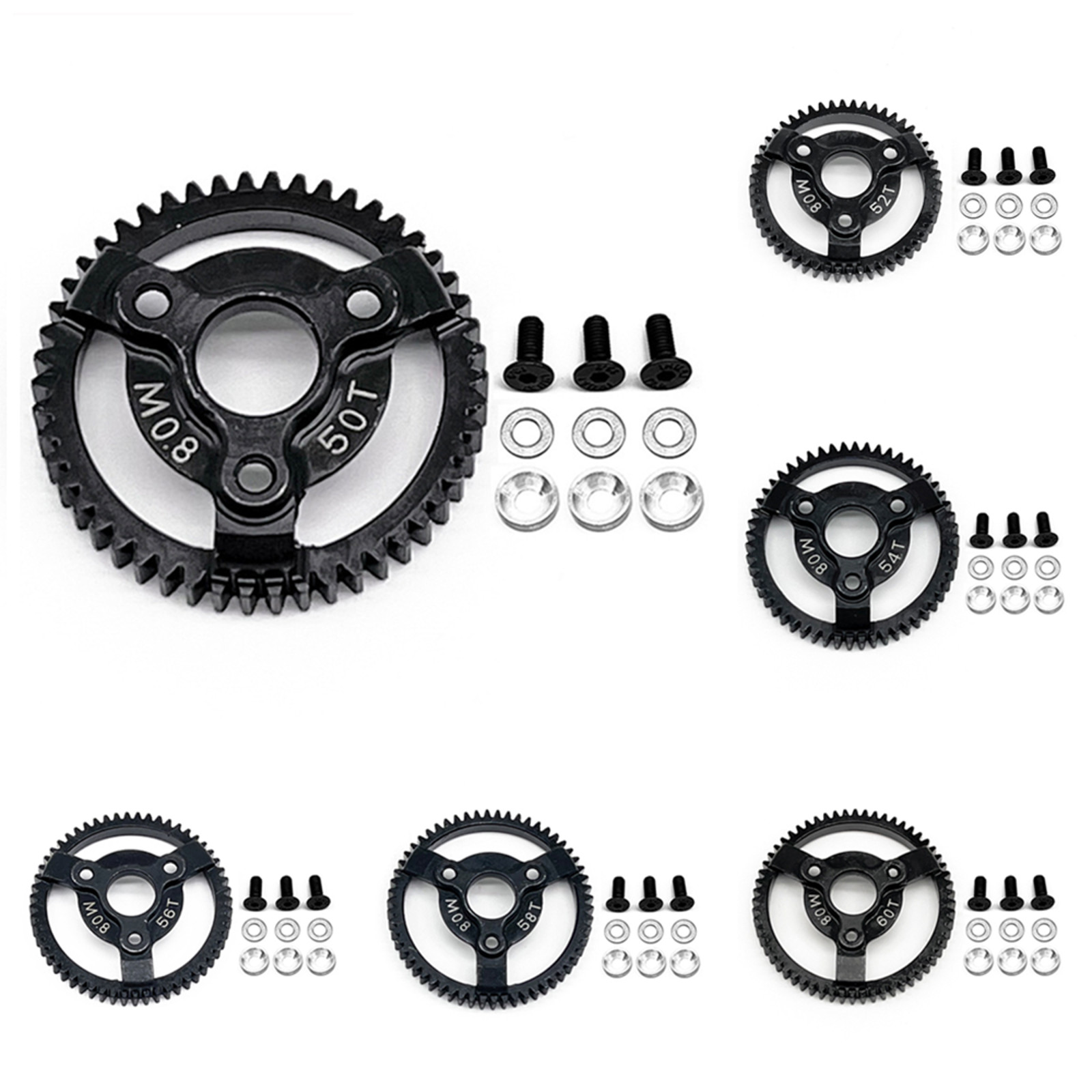 0.8M 32P Spur Gear 50T 52T 56T 60T For Traxxas Slash 2WD VXL XL-5 Bandit 1/10