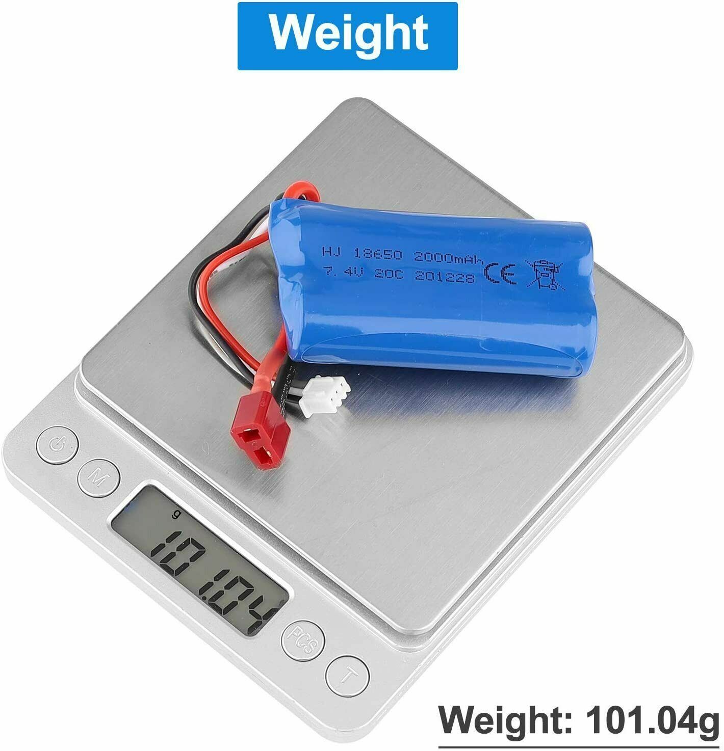 2000mAh 7.4V Li-ion Battery T Plug Battery Charger for RC Truck Buggy Off Road