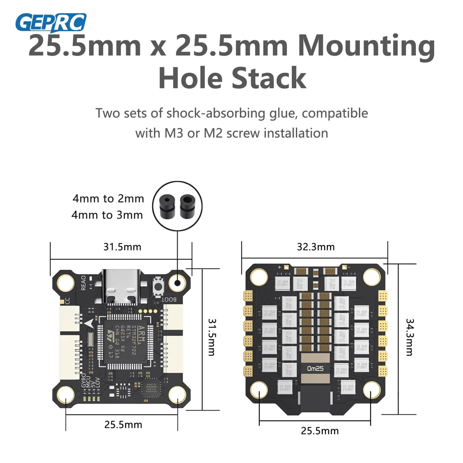 GEPRC TAKER F722 BL32 SE STACK 55A MPU6000 Gyro 32Mb Flight Data Record FPV RC