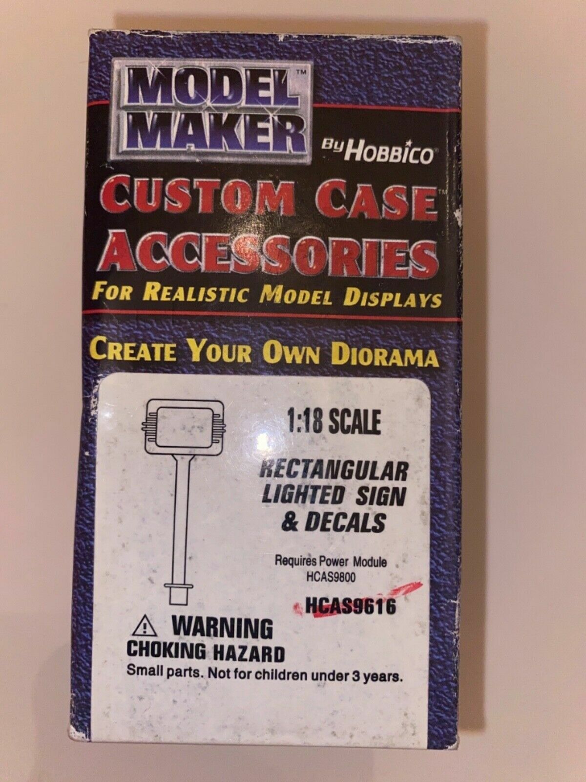 Model Maker 1:18 Scale Rectangular Lighted Sign & Decals #HCAS9616