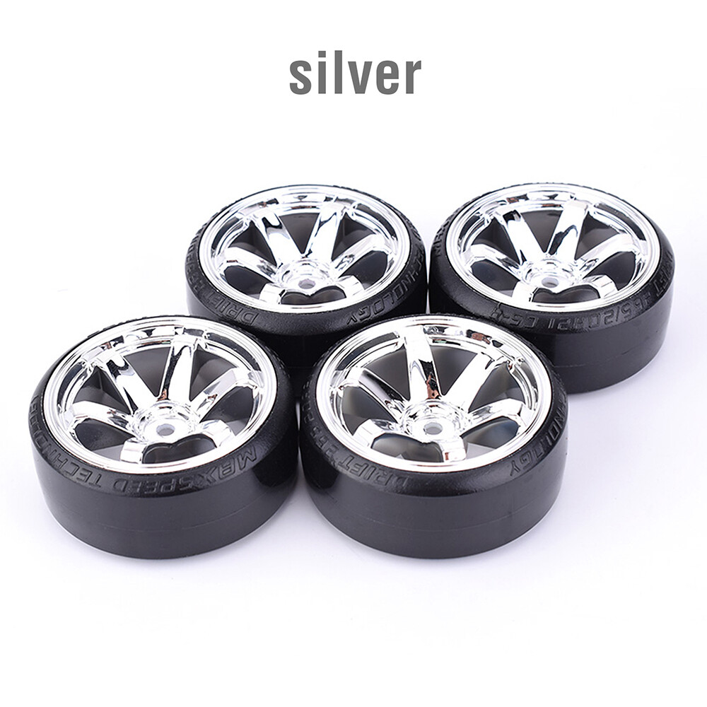 4x Hard Pattern Tyre Drift Tires Wheels 12mm Hex for HPI HSP 1:10 RC Racing Car