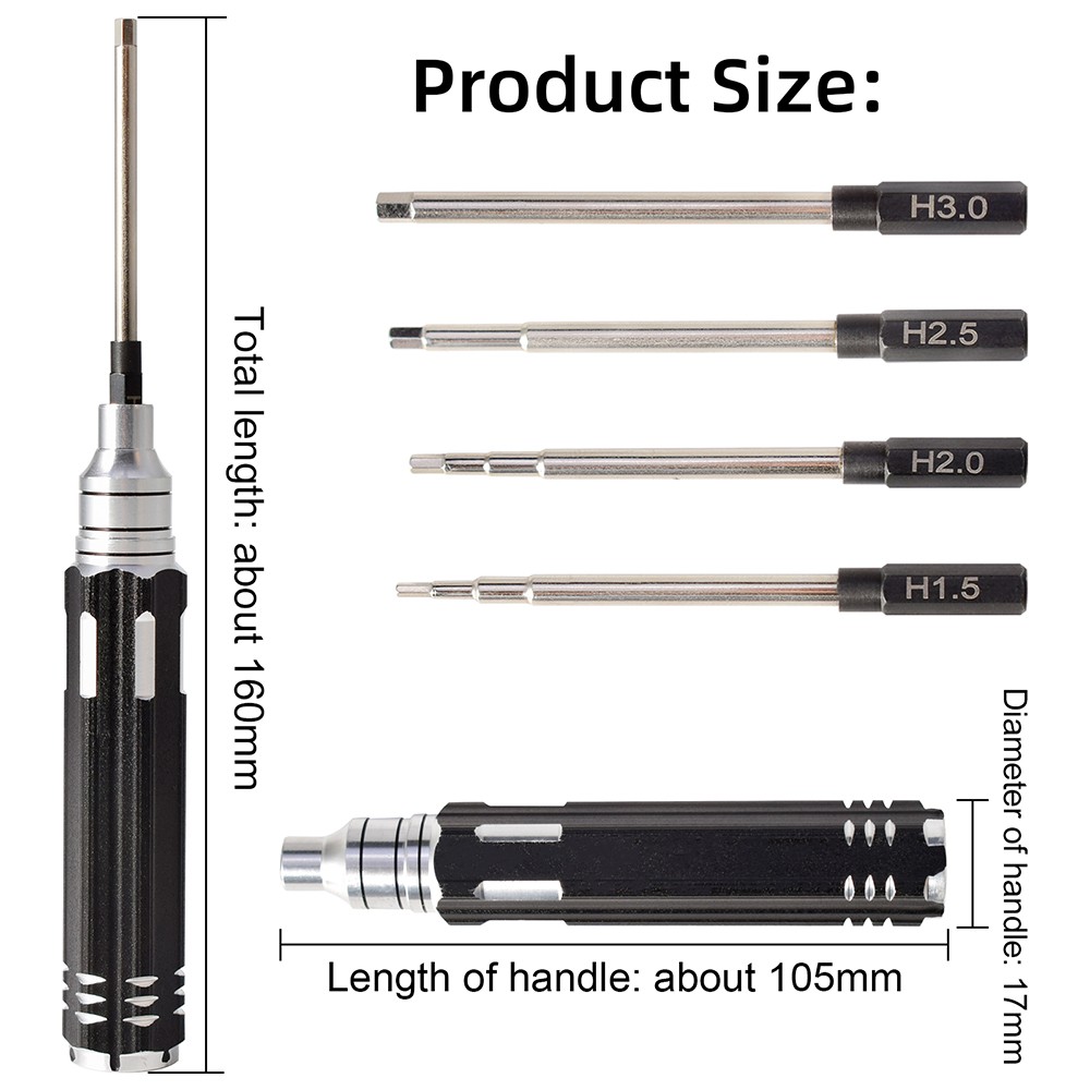 RC Hex Driver Set 4-in-1 / 6-in-1 Magnetic Hex Allen Screwdriver RC Repair Tools