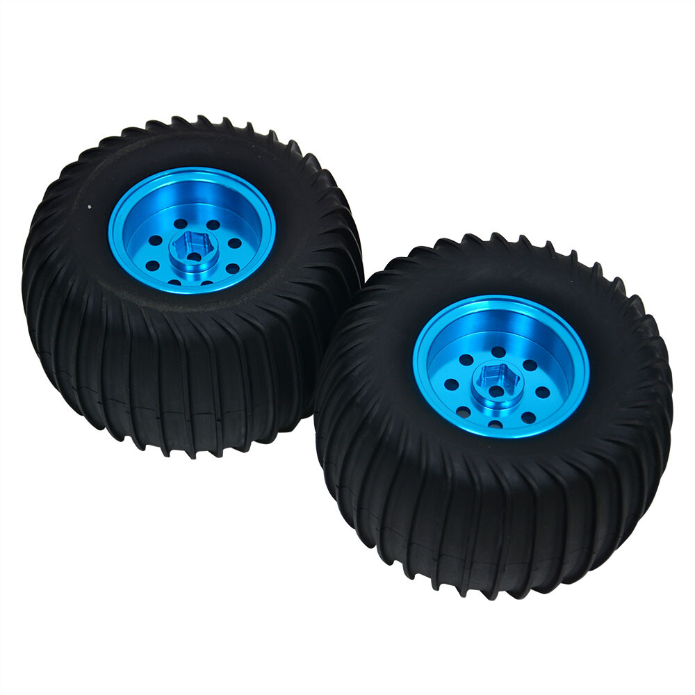 Aluminum Wheels Rim w/Rubber Tires for Tamiya WR-02 G6-01 Off Road Car