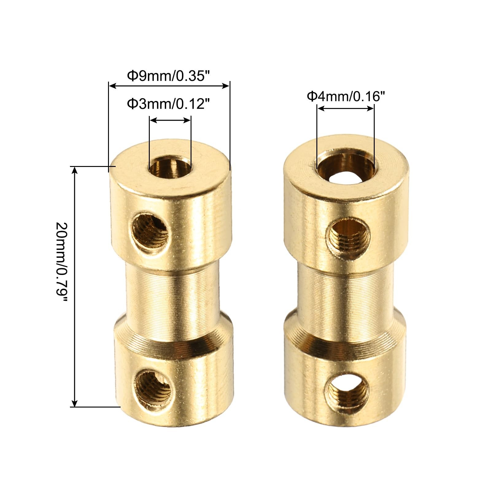 MECCANIXITY 4pcs 3mm to 4mm Brass Shaft Coupling Joint Connector with Screws …