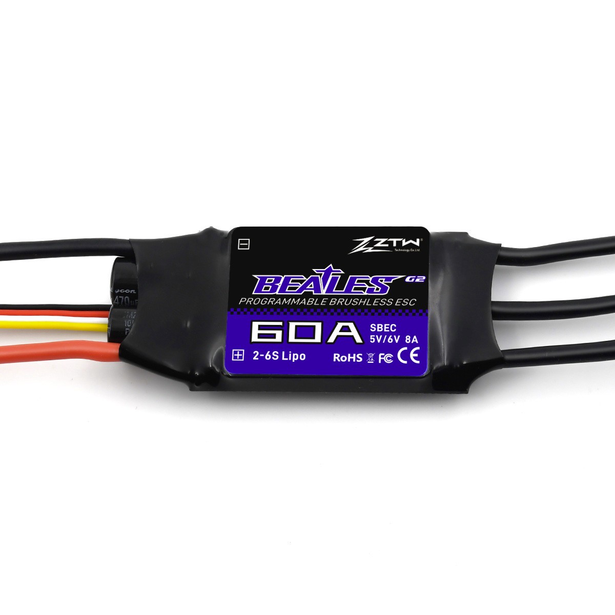 ZTW G2 Battery ESC 60A SBEC Speed Controller 2-6s Lipo