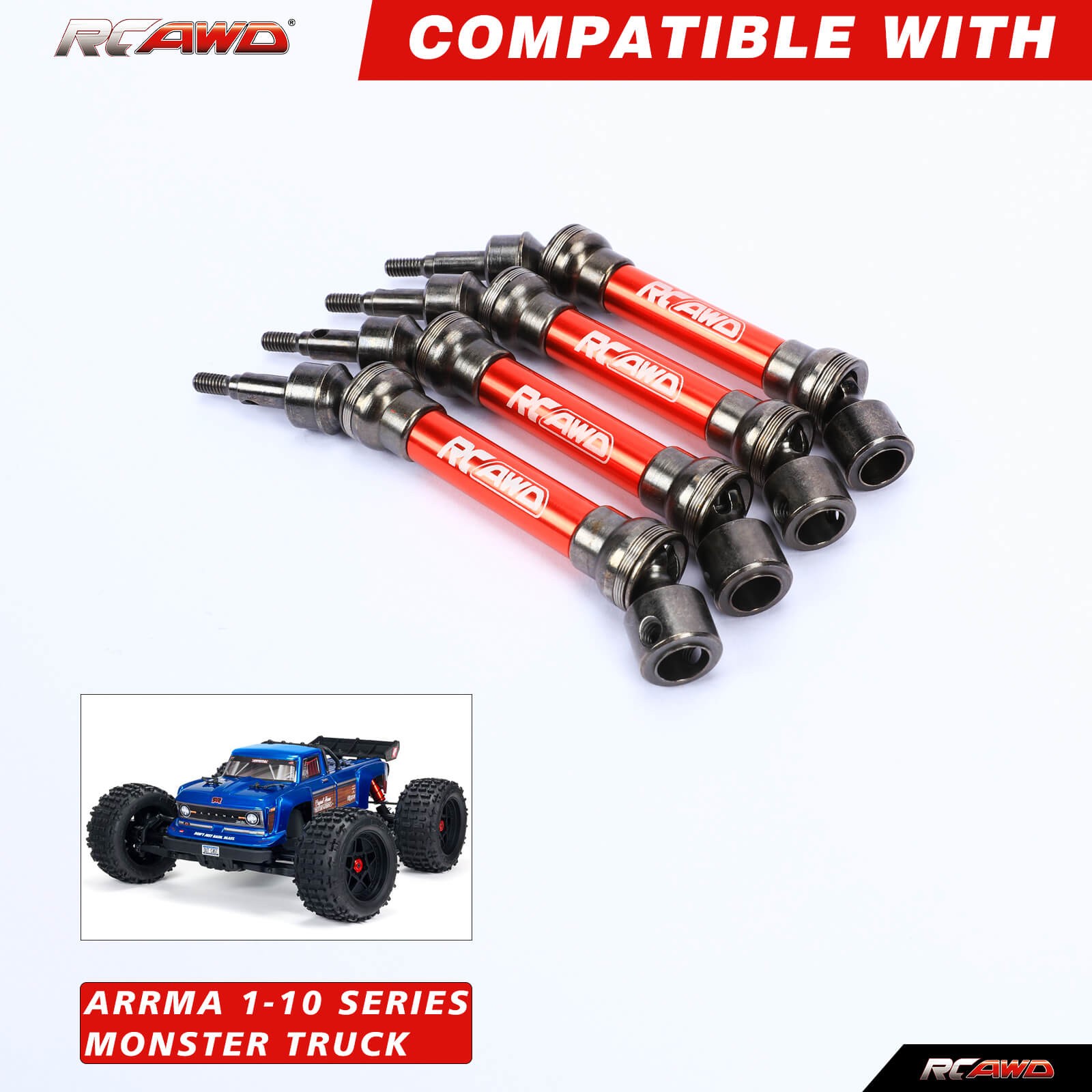 RCAWD ARAC4041 Front Rear Drive Shaft For Arrma Granite Senton Vorteks 3S BLX