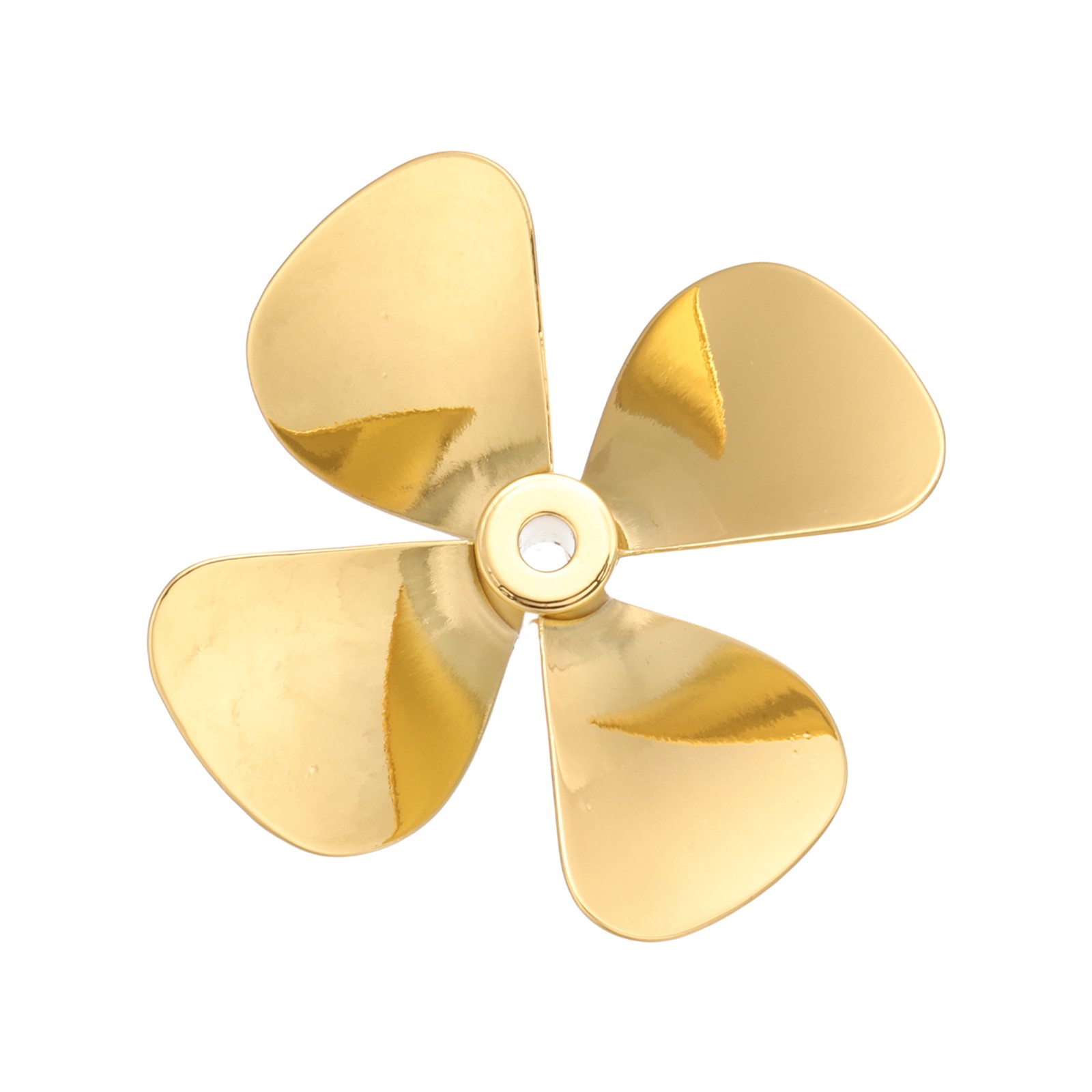 RC Boat Propeller, 4 Blades Propellers 4mm Hole Dia 60mm OD CCW Gold