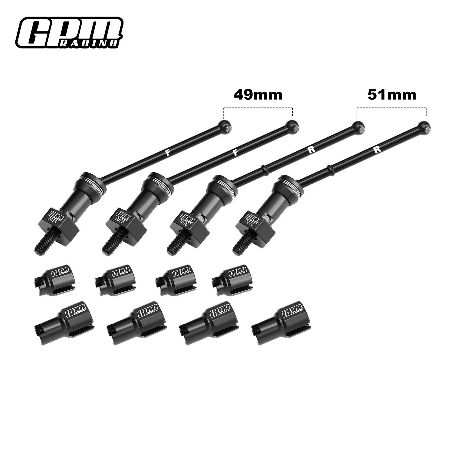 GPM Alloy Steel CVD Drive Shaft +2MM Pin for ARRMA 1/14 TYPHON GROM MEGA 380