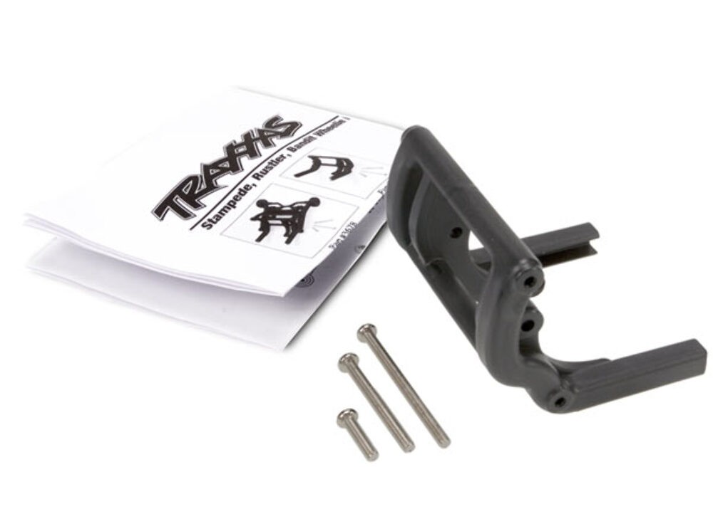 Traxxas Black Wheelie Bar Mount & Screws (3677)