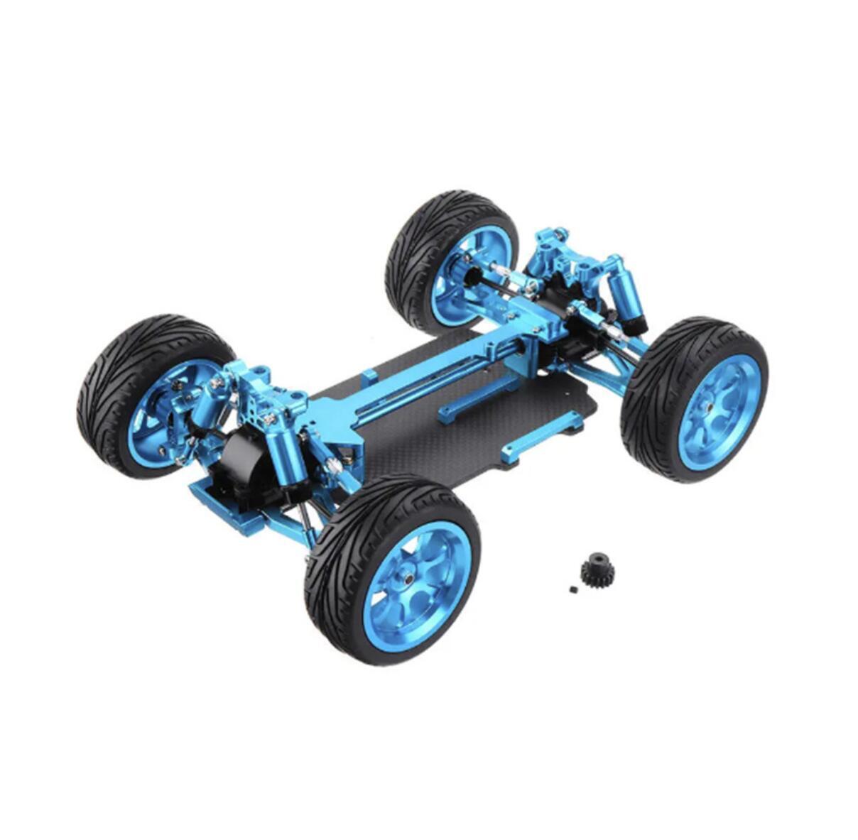 For 1/18 Wltoys 184011 A959 A969 A979 Alloy Frame Carbon Fiber Chassis Assembled