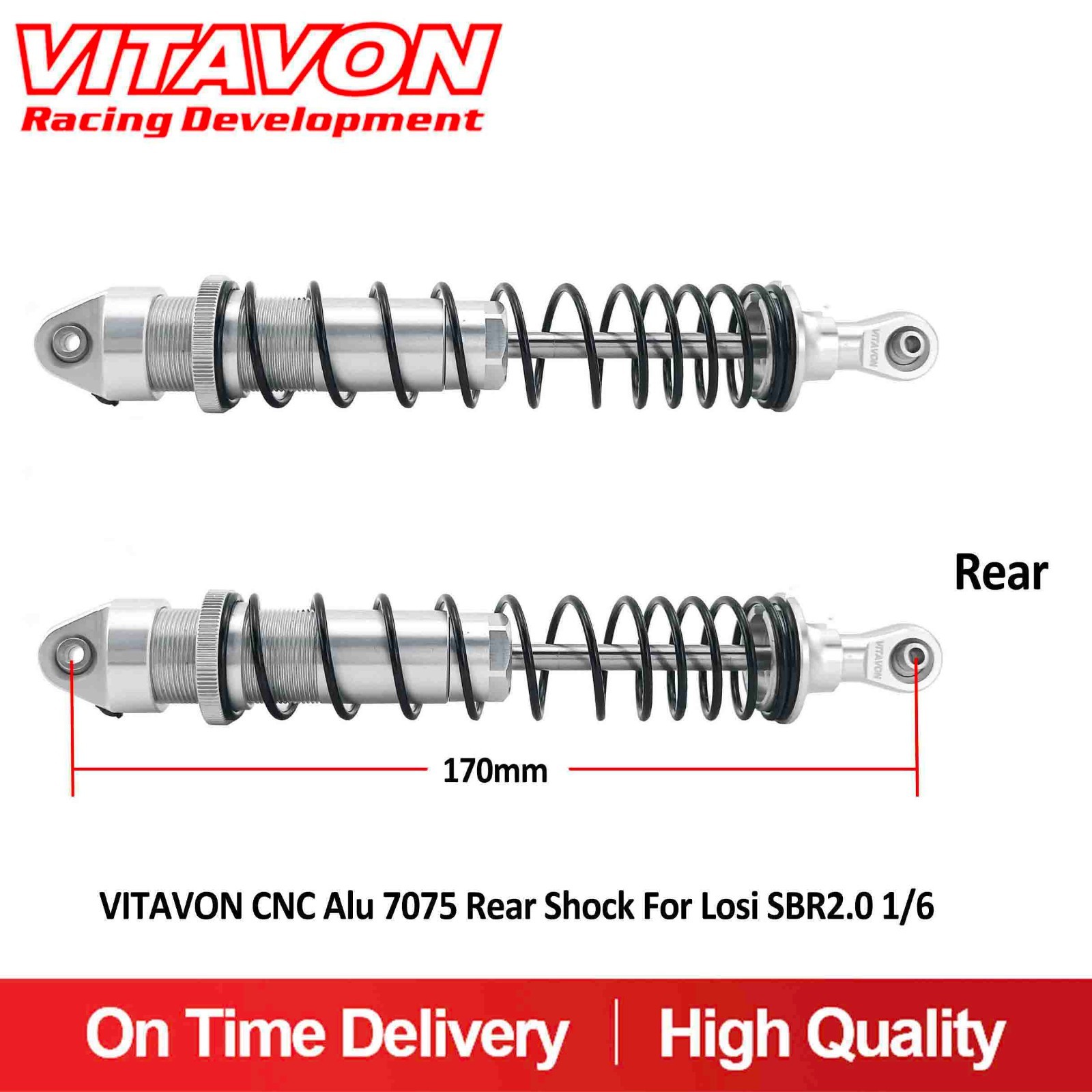 VITAVON CNC Alu 7075 Front&Rear Shock Set For Losi SBR2.0 1/6