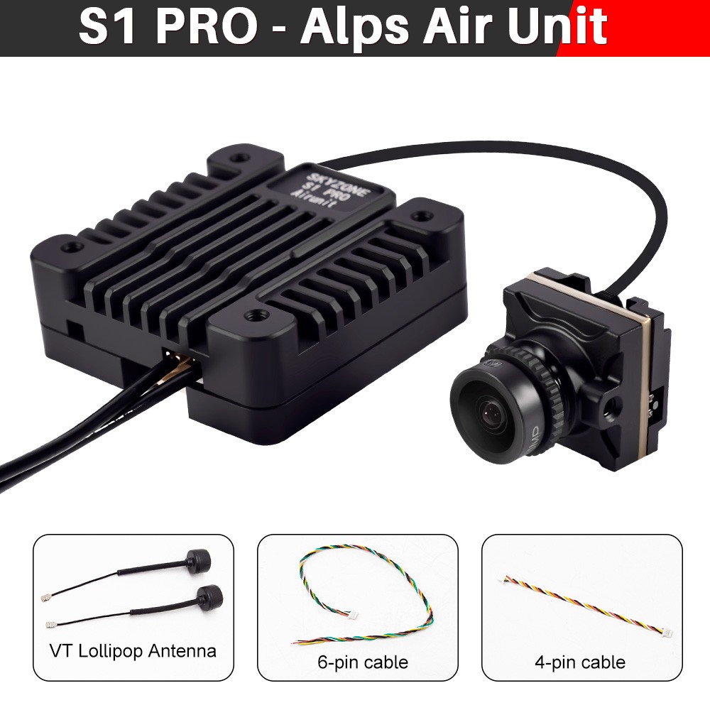 SKYZONE S1 PRO Digital Transmitter Low Light Camera 1080P 60fps Dual Antenna