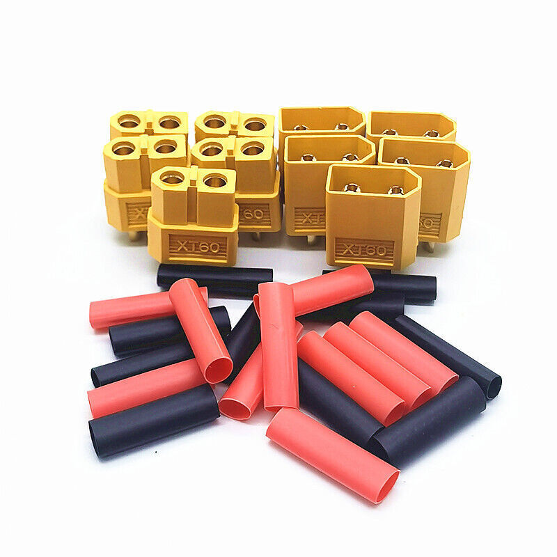 1-20 Pairs Amass XT60 Connectors Plugs Gold Plated UL XT60U XT60H Plug 60A
