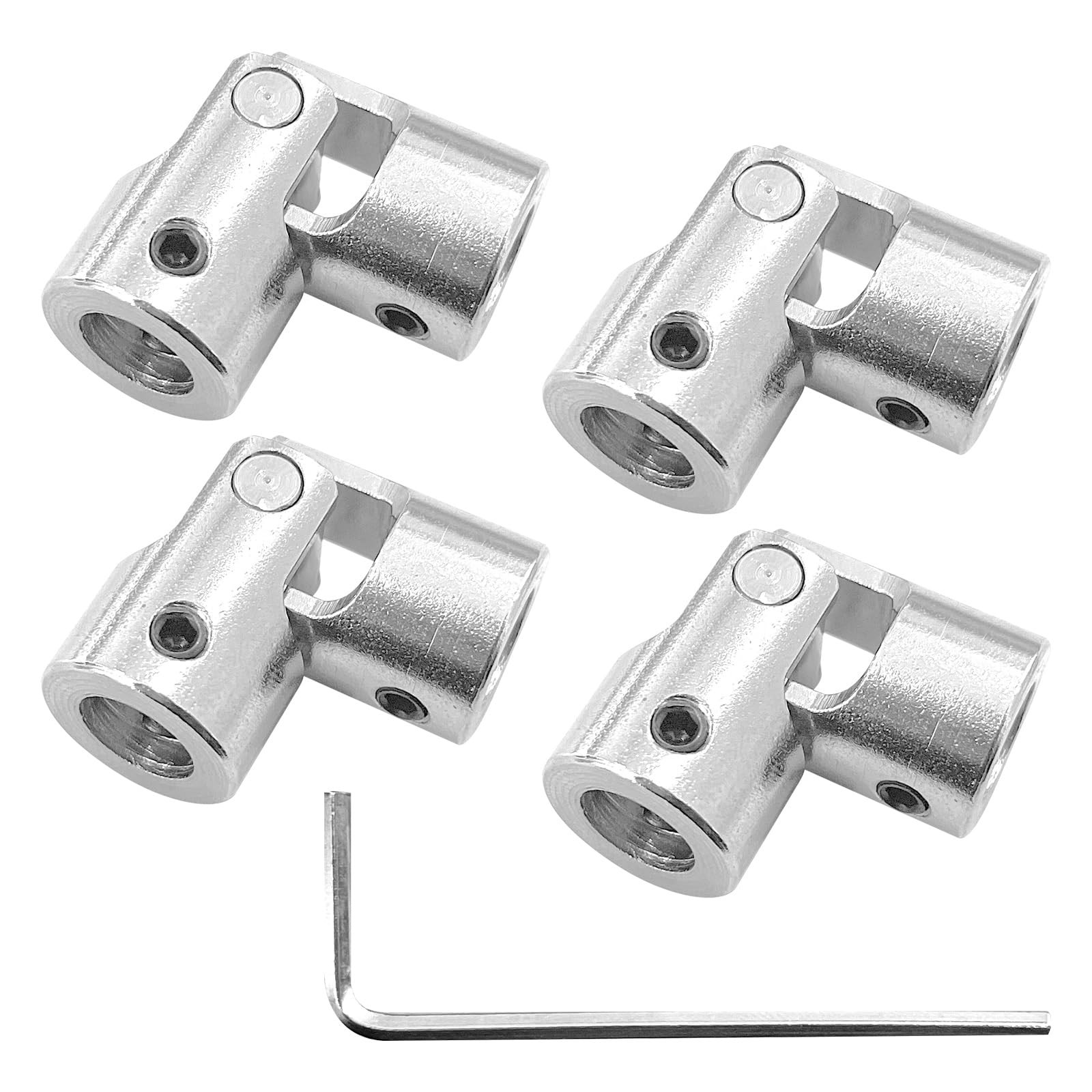 4 Pcs 8mm to 8mm Universal Joint Shaft Coupling Rotatable Metal Shaf Coupling…