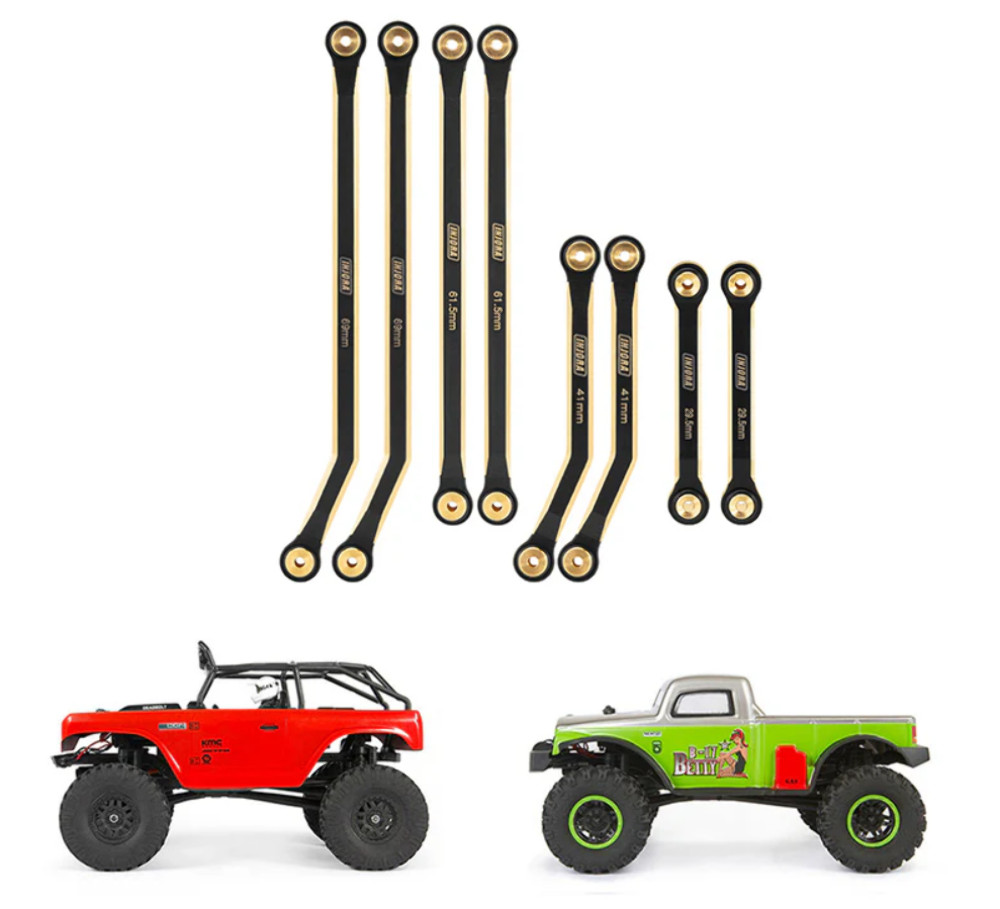 INJORA 8PCS Black Brass High Clearance Links Set for 1/24 Axial SCX24-164BK