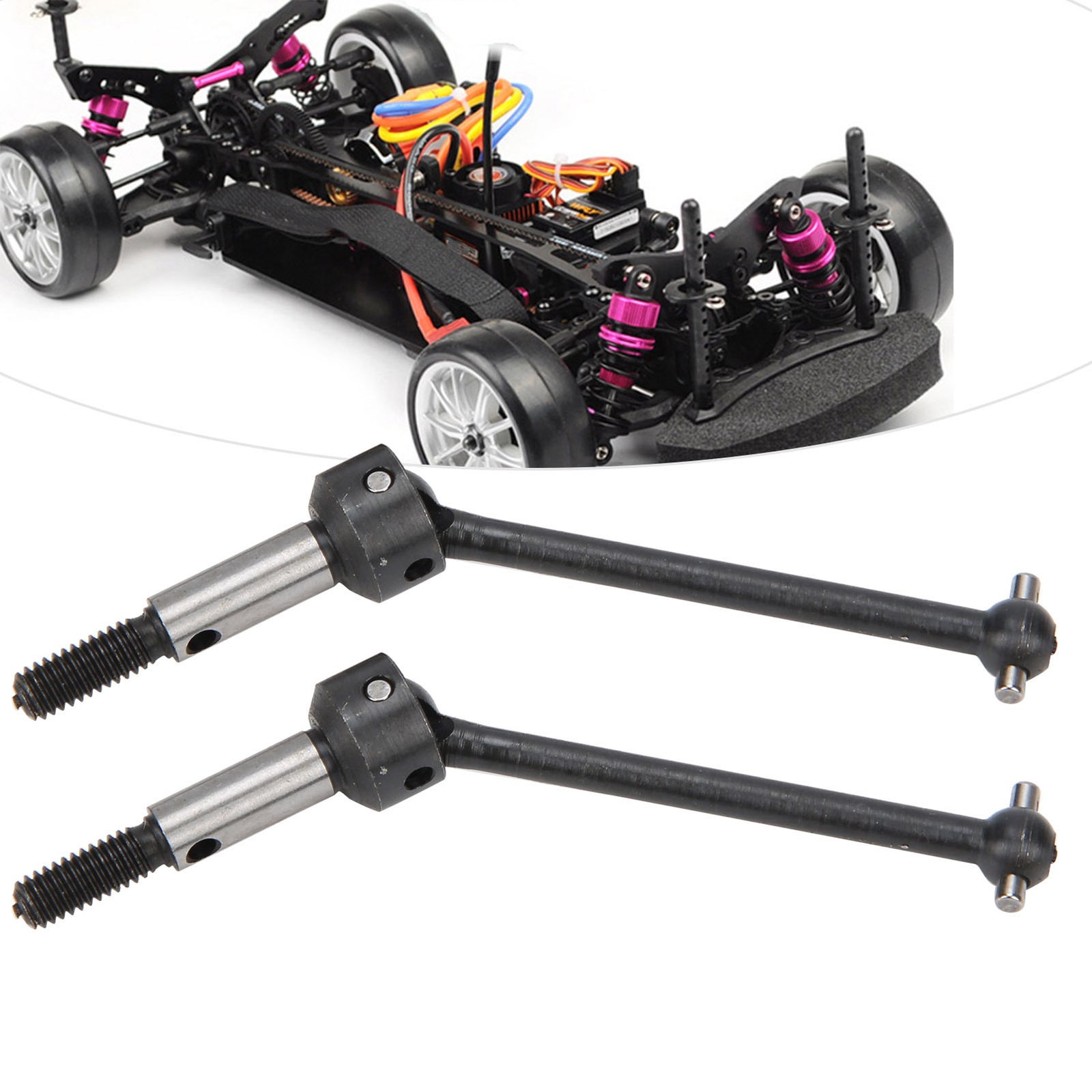2Pcs Steel CVD Drive Shaft Transmission Axle For 3Racing Sakura XIS NU 1/10 RC