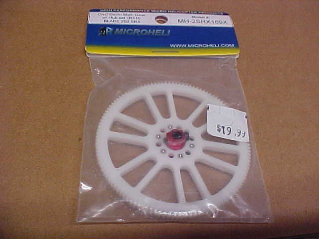 MICROHELI – MH-2SRX169X = CNC DELRIN MAIN GEAR W/RED HUB SET: BLADE 200SRX