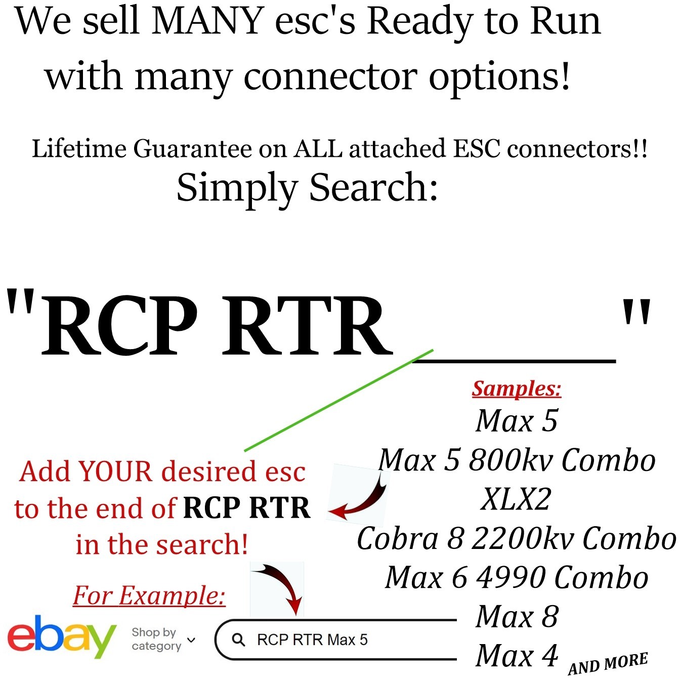 RCP Xtreme Cool ESC Max 5 G1, G2, or G2 Plus 40mm Fan Kits You Supply the Fan