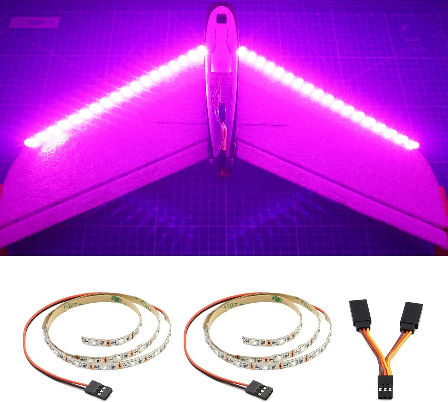 LED Light Strip for RC Fixed Wing Airplane Flying Wing Plane AR Wing Drone Model